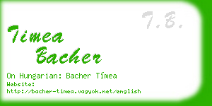 timea bacher business card